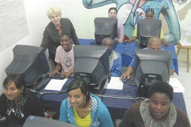 Students at an internet training course